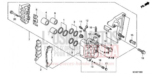 ETRIER DE FREIN ARRIERE GL1800C de 2012